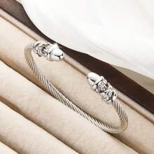 1 chiếc vòng tay nữ bằng thép không gỉ mạ vàng 18K, phối màu vàng và bạc - Thiết kế xoắn ốc có thể xếp chồng lên nhau, phù hợp cho cả ngày thường và những dịp đặc biệt, là lựa chọn quà tặng hoàn hảo cho nam, nữ và gia đình/bạn bè. - vòng tay dây thừng - Xem 36