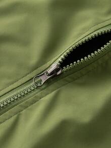 男士春秋季撞色滚边连帽夹克 - 綠色 - 查看 4