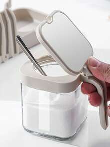 4/3/2件套带底座，三合一玻璃调料罐收纳盒，优质厨房收纳套装，盐罐，调料罐，盐和胡椒粉调味瓶组合