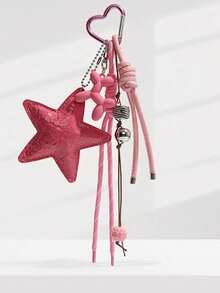 1件Y2K风格粉色星星包包配饰，可作钥匙扣挂件、汽车挂件，也可作包包挂件。情人节礼物，时尚配饰，适合青少年女孩、女性、大学生、教师、上班族、职场新人及白领人士。汽车配饰，女士钥匙扣挂件，返校用品，教师礼物。 - 粉色 - 查看 3