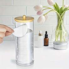 透明亚克力化妆品收纳盒，化妆棉、棉签、牙签收纳盒，带盖 - 彩色 - 查看 13