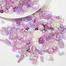 70g Bag Of Light-Colored Transparent Blue & Pink 3D Rose Flowers, Crystalline And Translucent, Suitable For Handmade Bracelets, Phone Cases, Necklaces, Jewelry, Earrings, Decorative Notebooks, Props, Photography Decor, Greeting Cards, And DIY Gifts For Friends, Multi-Purpose Pierced Jewelry, And Valentine's Day Decorations. - Blue Powder - View 4