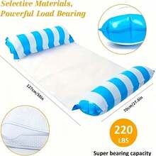 1pc Adult Inflatable Pool Float Hammock Chair, Versatile Striped Pattern Water Floating Device For Pool Party, Beach, Summer Recreation - Multicolor - View 10