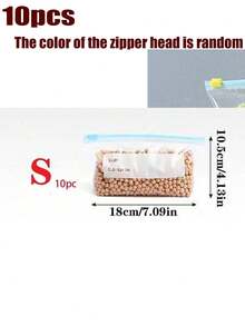 30个/10个装可重复密封食品保鲜袋，透明塑料拉链袋，适用于谷物、肉类、水果和蔬菜，双面密封袋，冷冻袋，加厚密封袋，高密度袋，可拆卸食品袋，厨房用品，厨房食品储存，厨房配件 - 彩色 - 查看 11