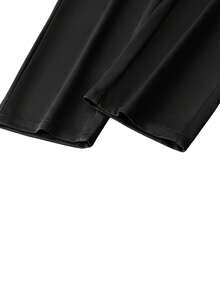 Casual Straight Leg Soft Breathable Loose Pants, Men's Classic Suit Pants, Solid Color Stretchy Business Trousers, Elegant & Luxurious Style For Spring/Summer - Black - View 8