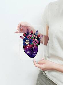 Valentine's Day Heart Pattern Transparent Flat Case, Colorful Floral Heart Flat Case, Galaxy Starry Sky Print Transparent Soft Case, Aesthetic, Compatible With IPad Case, Shockproof Aesthetic Cover, Compatible With IPad Accessories, Kindle Case, Compatible With IPad Cases 11th Generation, Cover, Compatible With IPad Protective Shell A16, Suitable For 10th Generation Compatible With IPad Protective Case, Compatible With IPad Accessories S Quick Ship Gifts - Clear - View 23