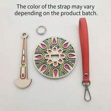 1个木制腕式毛线收纳器，便携式腕式毛线整理器，手工编织工具配件，创意毛线球收纳器，装饰性编织工具，工艺用品