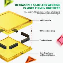 20片/38片/60片迷你磁性积木套装（带铁质收纳盒），儿童磁性拼插片，便携式创意玩具，旅行必备，适合3岁以上儿童的STEM旅行玩具，男孩女孩的理想生日礼物 - 彩色 - 查看 9