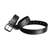 朋克风金字塔铆钉渐变黑银白皮革腰带，男女皆宜的哥特铆钉腰带，街头时尚 - 彩色 - 查看 5
