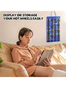 EstiloTendenciaOrganizadores De Almacenamiento Colgantes Para , Expositor Colgante De Doble Cara Tolerar Con 120 , Vitrina De Montaje En Pared Para Coches De Juguete, Camiones De Juguete (Azul)Calidad PremiumVersióN Mejorada - gris - Ver 11