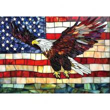 EMIEAUFG Eagle Diamond Art Kits For Adults, Diamond Painting Kit For  And Beginners, American Bald Eagle, Flag, Stained Glass, 5D Full Drill Round Diamond Craft, Home Wall Decor 12\ X 16\ - SR62 - 查看 1