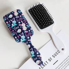 1pc Square Leopard Print Massage Scalp Hair Brush, Smooth Curling Air Cushion Comb, Valentine's Day Gift, Hairstyling Tool, Hair Accessory ,Hair Styling Kit ,Hair Tool - Multicolor - View 9