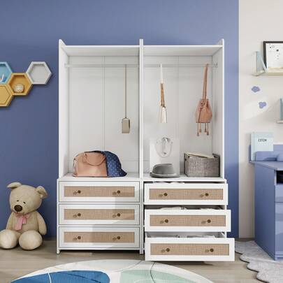 Three-Drawer Wardrobe With Storage Shelf, Ideal For The Hallway, Living Room, Bedroom, Study, Or Office. Size: 70 X 48 X 180 Cm