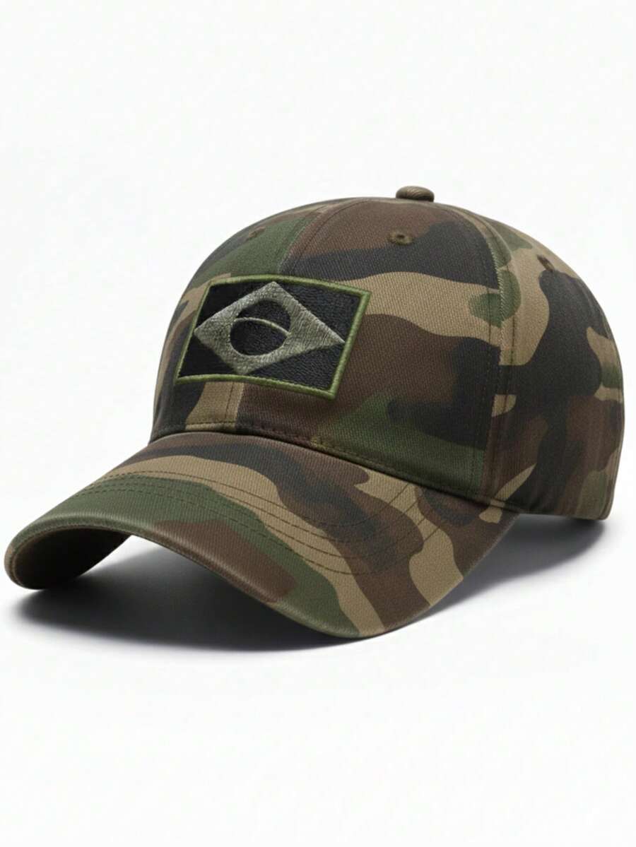 Brazil Flag Camouflage Tactical Military Army Men's Patriot Cap Black Beige Navy Blue Cotton - 偽裝 - 查看 1