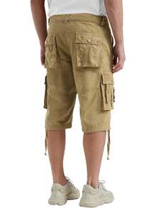 Cargo Shorts Men Casual 3/4 Pants With Pockets Long Below Knee Length Loose Fit Hiking WorkA Valentine's Day MRED - 白色 - 查看 3