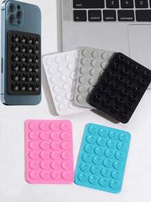 1pc Silicone Phone Grip Handle, Suction Cup Phone Stand, Selfie Video Hands-Free Sticky Phone Holder, Phone Ring Grip Stand - Multicolor 2 - View 11