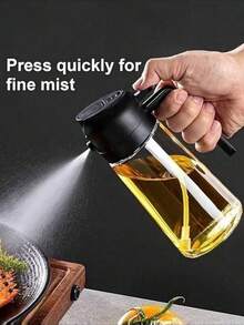 1pc Glass Oil Sprayer - Pouring & Spraying Dual-Purpose Bottle - Anti-Leak Olive Oil Container - Kitchen Spice Rack - Soy Sauce Vinegar Sprayer - Kitchen Tools & Gadgets - Multicolor - View 1