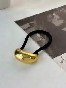 2个/1个女士金色金属发圈，几何图案弹力发绳，适合浓密头发，优雅复古设计，生日和特殊场合的完美之选，可调节且用途广泛，可作马尾辫发圈、发圈、橡皮筋发带、发绳。 - 彩色 - 查看 7