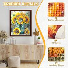 EMIEAUFG Diamond Art Kits For Adults, Sunflower Vase Diamond Painting Kit For  And Beginners, 5D Round Full Drill Craft, Home Wall Decor 12\ X 16\ - SR66 - 查看 6