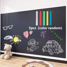 1 Roll - Self-Adhesive Soft White Board Wall Sticker, Comes With 5 Chalk Sticks - 17.7 Inches Wide, PVC Material, Suitable For Classroom, Home Message Board, Office Meeting Whiteboard - Black - View 11