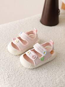 1 Pair Baby Sandals, Sweet & Breathable Soft Bottom Anti-Slip Summer Infant Toddler Girl Walking Shoes - Pink - View 2