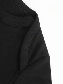 Disney Baby Clothing, Newborn  - Unisex - Disney Stitch Alphabet Cartoon Print - Crawling And Toddling Set - Summer Outdoor Casual Crewneck Crawling Coverall With Triangle Hem Design - Summer Essential - Playful And Fun - Adorably Cute - Perfect Holiday Gift For Infants And Toddlers - Black - View 4