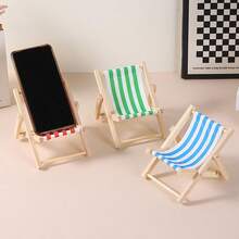 1pc Foldable Beach Chair Shaped Mobile Phone & Tablet Holder, Creative Quirky Photo Prop, Portable Phone/Tablet Stand, Home Decor Accessory, Photography Prop - Multicolor - View 8