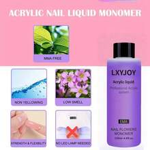30毫升/60毫升/120毫升丙烯酸单体液 - 专业丙烯酸单体液，美甲延长液，美甲系统套装，快干，丙烯酸美甲延长，丙烯酸美甲刷，美甲系统套装，丙烯酸美甲延长，快干，适合初学者DIY家庭和专业美甲沙龙使用，丙烯酸美甲贴纸 - 彩色 - 查看 4
