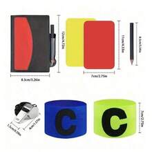 5pcs/Set Soccer Referee Kit, Metal Whistle, Red/Yellow Cards, Captain Armband - Multicolor - View 10