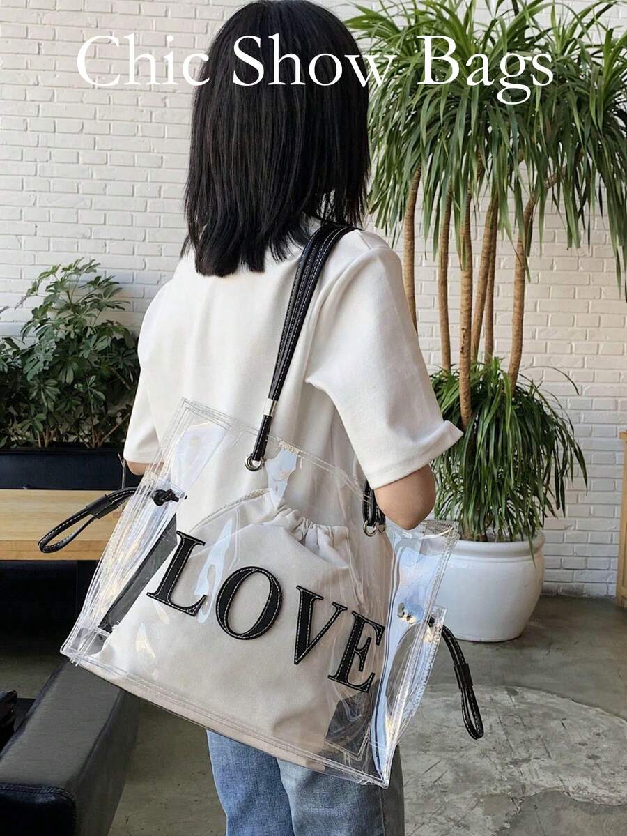 Túi đeo chéo cỡ lớn trong suốt bằng chất liệu jelly phiên bản Hàn Quốc mới năm 2025 dành cho nữ.