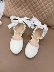 Zapatos de vestir de princesa para niñas, zapatos de tacón alto para niños, diseño versátil para actuaciones de niñas pequeñas - Blanco - Ver 3
