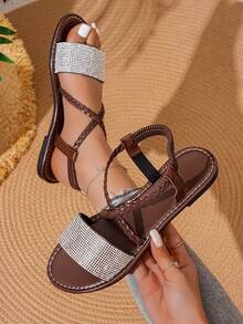 Kaffeefarbene silberne Strasssteine