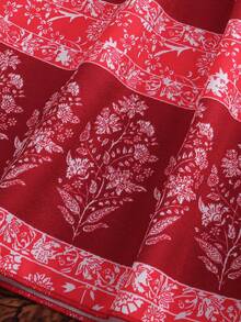 Girls Ditsy Floral Dress, Summer New Toddler Princess Dress - Red - View 6