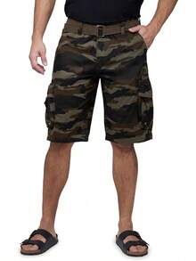 Knee Length Classic Fit Multi Pocket-V1-NNAMA Valentine's Day PHKY - 隱藏式按扣口袋 - 橄欖迷彩 - 查看 10