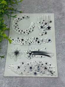 1 Transparent Clear Stamp Retro Rubber Transparent Card Star Making Stamp DIY Scrapbook Photo Magazine Album Decoration Stamp - Black - View 2