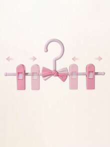 1/5个装 新款防滑儿童可调节伸缩防皱裤架，家用婴儿/儿童衣物晾晒架 - 粉色 - 查看 6