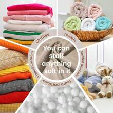 Honeydak Bouclé - Funda para silla de puf de almacenamiento de animales de peluche sin relleno cómoda funda para puf sin relleno ni decoración del recámara del hogar organizando soporte textil - Marrn claro - Ver 4