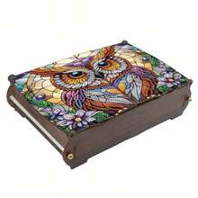 1pc/6pcs DIY Diamond Painting Kit - Daisy, Lotus, Butterfly, Hummingbird, Lily Of The Valley, Mandala, Eagle Pattern Wooden Storage Box, Multi-Functional Dustproof Double-Lid Box For Jewelry And Crafts Organization, Home Decor, Perfect Gift For Living Room, Valentines Day, Mother's Day, Easter, Birthday - Multicolor - View 13