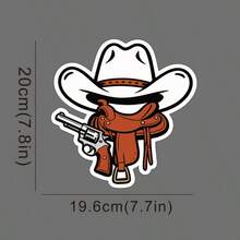 Cowboy Revolver Car Sticker | Showcase Your Hardcore Attitude! Suitable For Car Hood, Fuel Tank Cover, Rearview Mirror, Personalized Car Decal - A - View 12