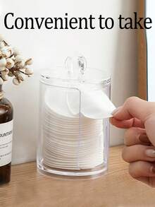 1个透明亚克力浴室棉签牙线收纳罐，棉签整理盒，化妆棉收纳架 - 無色 - 查看 6