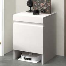 Nordivo Robot Vacuum Stand Cabinet,Storage Cabinet With Doors For Robot Vacuum Cleaner,End Side Table For Home Office,Wood Freestanding Rack For Living Room Home Office Kitchen(White) - MàuD - Xem 1