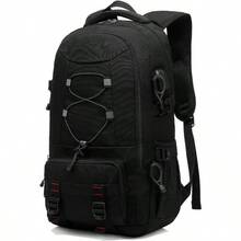 Travel Backpack, 45L Hiking Backpacks Resistant Multi - Functional Trekking Rucksack Travel Laptop Backpack Mens Fits 17.3 Inch Computer Camping Climbing Cycling, Black - Initial - View 2