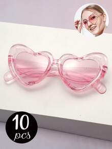 Bộ 10 chiếc/8 chiếc/1 chiếc kính hình trái tim phong cách cổ điển, kính mắt mèo hình trái tim thời trang, thích hợp làm quà tặng cho cô dâu, tiệc độc thân, đám cưới, tiệc cưới hỏi, phụ kiện thời trang (Có một vài vết xước nhỏ, vui lòng cân nhắc kỹ trước khi đặt hàng) - Hồng - Xem 29
