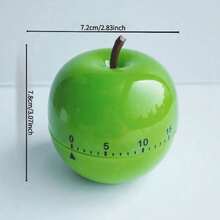 60-Minute Apple-Shaped Kitchen Timer With Hour And Minute Indicators, Available In Green And Red Colors, Battery-Free, Suitable For Cooking, Learning, And Pomodoro Technique - Green - View 4