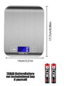 1个高精度多功能厨房秤，不锈钢液晶显示屏高精度电子秤，食品秤，意大利手持咖啡秤，精准烘焙工具，咖啡豆称重器，厨房配件，适用于厨房烘焙烹饪、减肥和营养饮食，精准茶叶称重，不含电池（称重范围：5克及以上） - 彩色 - 查看 10