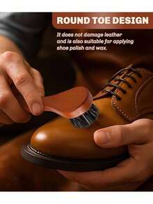 4件套马毛鞋刷套装，抛光刷，皮革鞋靴护理刷，天鹅绒鞋布 - 彩色 - 查看 9