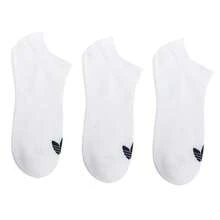 Adidas 3双装男女通用户外极简低帮袜，休闲日常穿着 JC9285 - 白色 - 查看 4