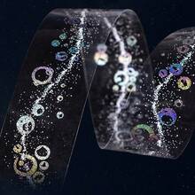 1roll/8rolls Dreamy Starry Sky Washi Tape, Glitter Star Decorative Tape, Scrapbooking Supplies, Planner Stickers, 78.74 Inches (200cm) Starry Shining Series Tape, Cutting Decorative Notebook, Scrapbook, Handmade Diary, DIY, PET Tape, Office & School Supplies - Whispers Of the Stars - View 9