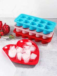 1 Khay làm đá hình trái tim bằng silicon - Khuôn đá hình trái tim 10 ngăn, thích hợp để làm sô cô la, bánh pudding, thạch và kẹo | Khuôn mềm thủ công, thích hợp cho tủ lạnh, phụ kiện nhà bếp, khay làm đá, dễ lấy đá ra, có thể tái sử dụng. - Nhiều màu - Xem 11