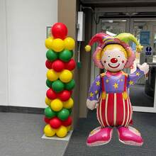 3个/1个，约50.5厘米铝箔气球，嘉年华马戏团场景装饰 - 带站立小丑底座的铝箔气球，小丑装饰，嘉年华，圣诞嘉年华主题派对装饰 - 多色 - 查看 7